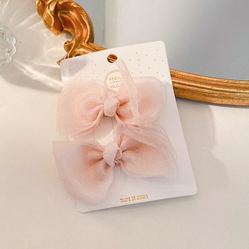 Set 2 Kẹp Tóc Hình Nơ Dễ Thương Phong Cách Hàn Quốc Cho Bé Gái