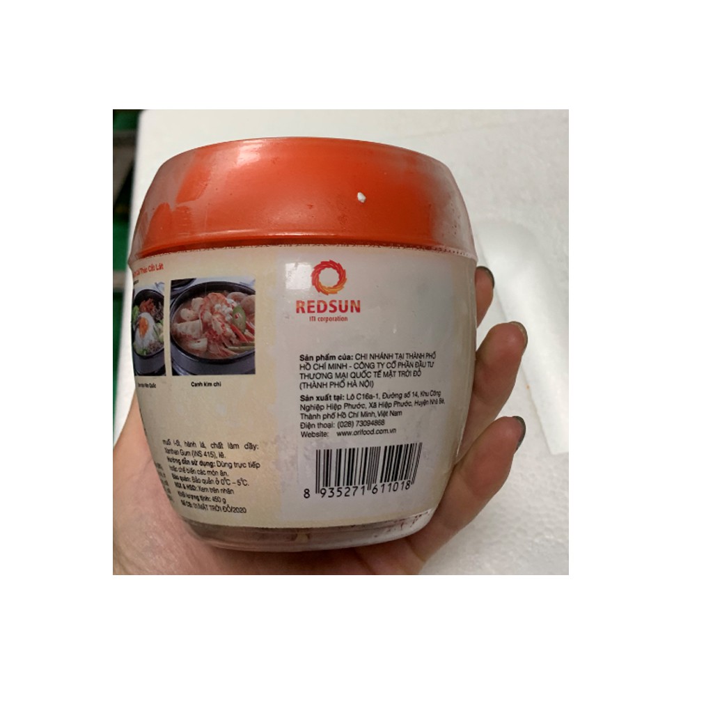 [ORIFOOD]  Kim Chi Cải Thảo cắt lát Hàn Quốc (Hộp 450gr) đảm bảo chất lượng vệ sinh an toàn thực phẩm