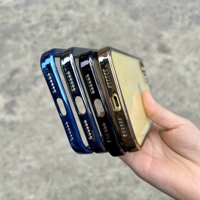 Ốp lưng dẻo viền vuông cho iPhone Xs Max X Xr 7 8 plus lưng trong viền màu
