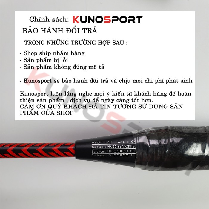 Vợt Cầu Lông Quangyu 6U Carbon Siêu Nhẹ 72G Công Thủ Toàn Diện Được Phân Phối Chính Thức Bởi Kunosport