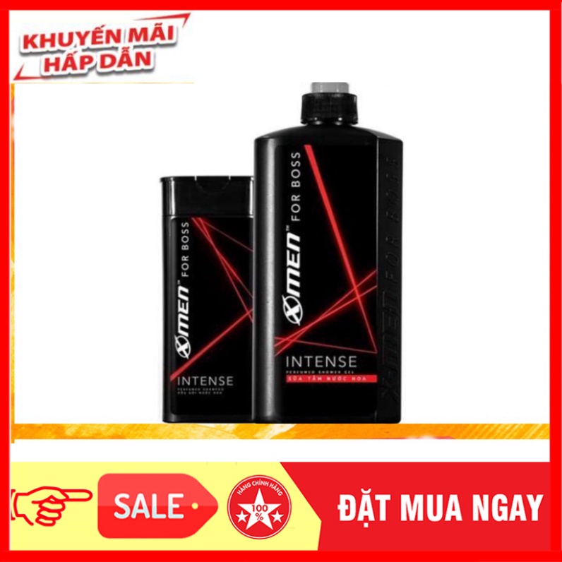 Combo Sữa tắm nước hoa X-Men for Boss Intense 650g + Dầu gội nước hoa Intense 180g