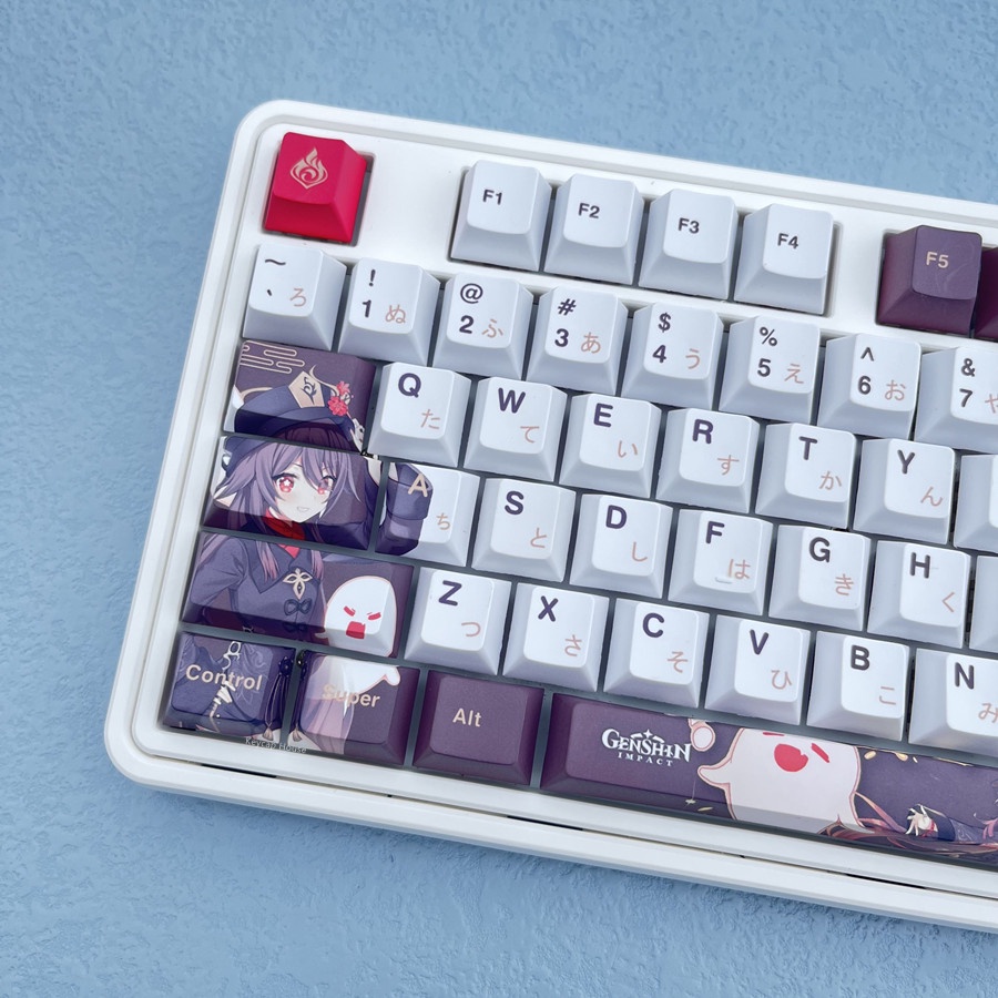 133 Phím Hu Tao Keycap Cherry Hồ sơ Genshin Impact Chủ đề Anime PBT Dye Sub Bàn phím cơ học Keycap