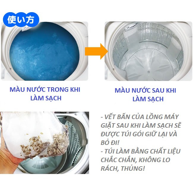 Túi vệ sinh lồng máy giặt của Nhật KOKUBO (100gr) - Hàng Nội Địa Nhật - Loại bỏ mùi hôi, vết bẩn, nấm mốc lồng máy giặt