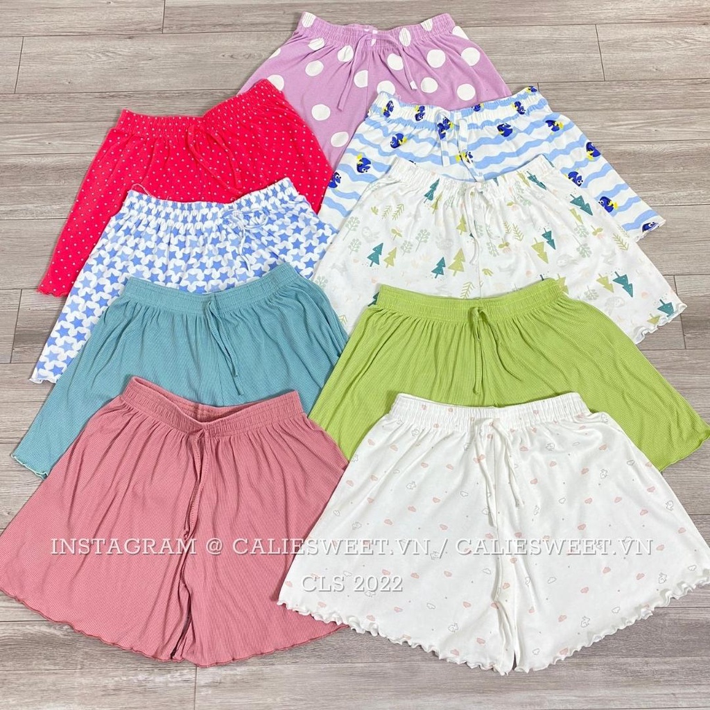 Quần ngủ nữ Caliesweet quần đùi nữ chất thun co giãn CLS027