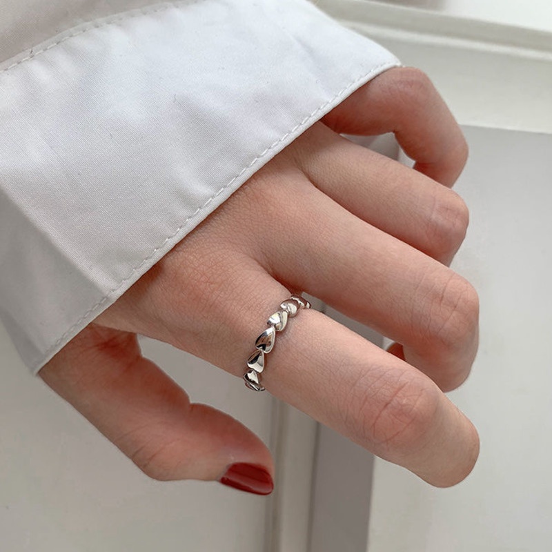 Nhẫn Hình Trái Tim Phong Cách Hàn Quốc Đơn Giản