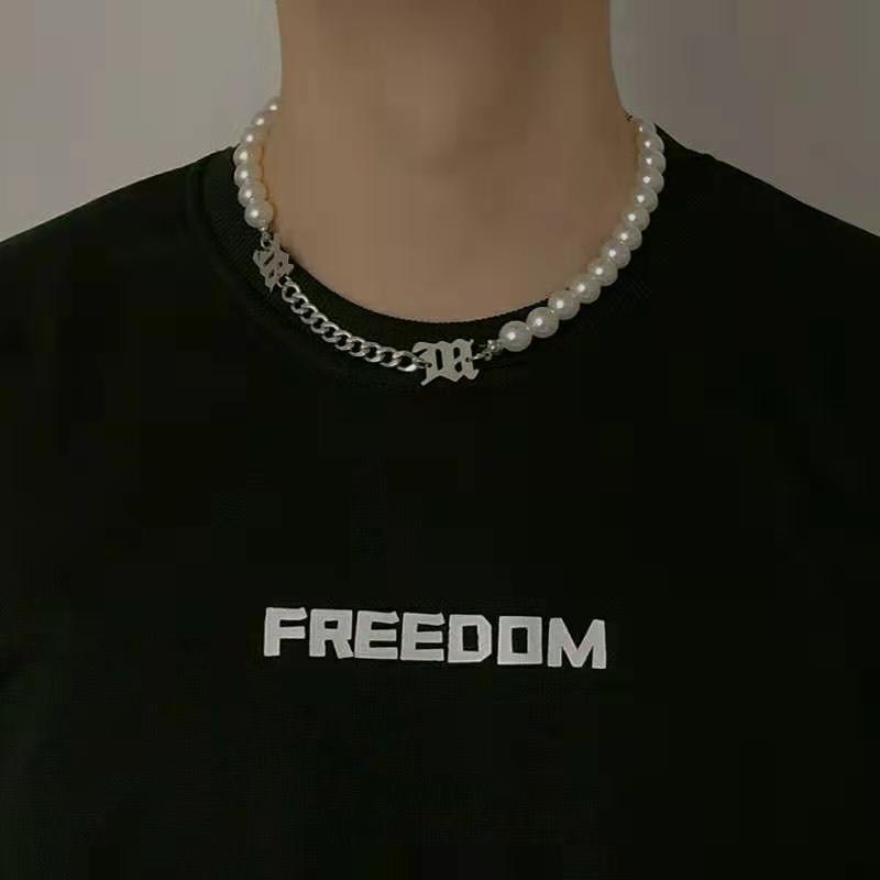 Vòng cổ choker/Vòng tay đính ngọc trai nhân tạo phong cách hip hop hàn quốc thời trang cho nữ