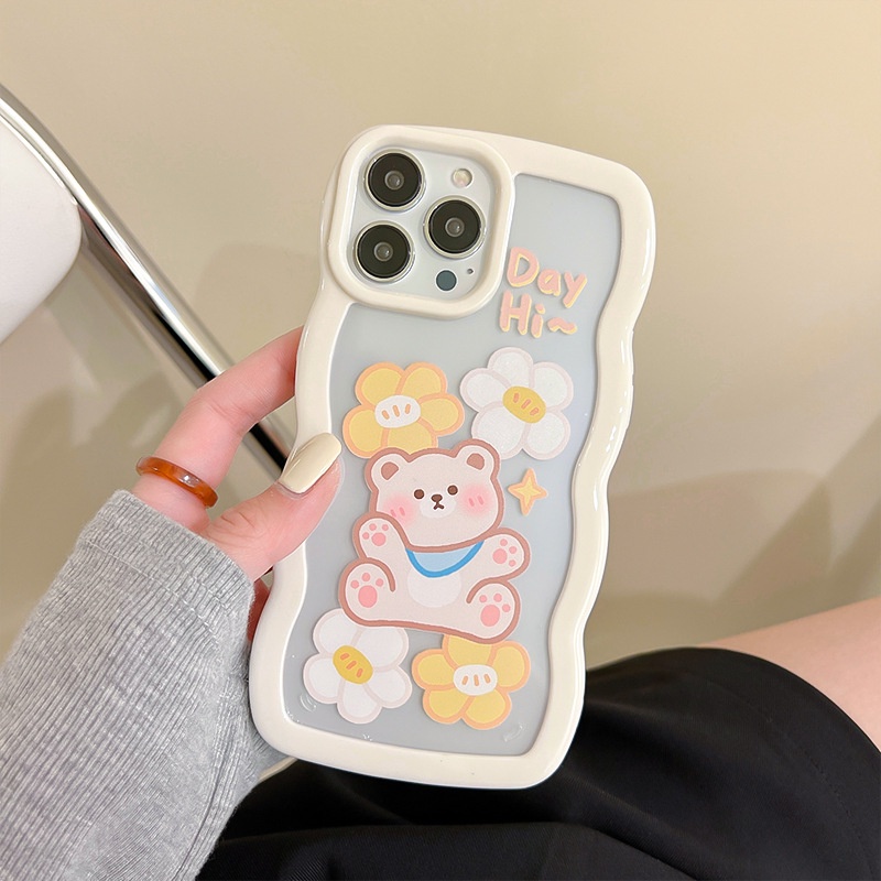 Ốp lưng iphone Ốp Điện Thoại Acrylic Phối Ren Họa Tiết Hoạt Hình Cho iphone 13Pro / 12Promax / 11 / 8 Dinuo case