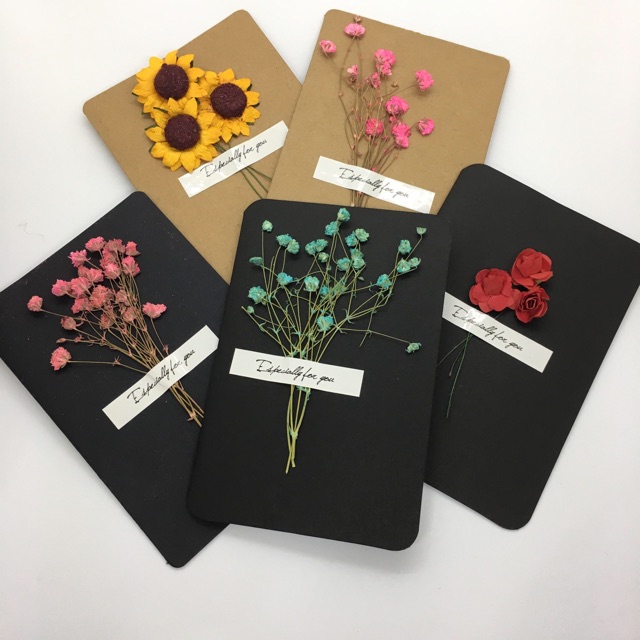 Nhiều mẫu] Thiệp handmade nhiều mẫu hoa cực xinh -Thiệp hoa khô phong cách  vintage độc đẹp rẻ ý nghĩa | Shopee Việt Nam