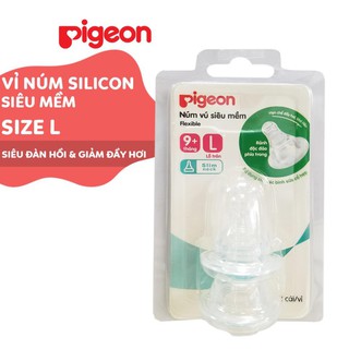 Núm ti Pigeon cổ hẹp silicone siêu mềm cho bé (2 cái/vỉ)