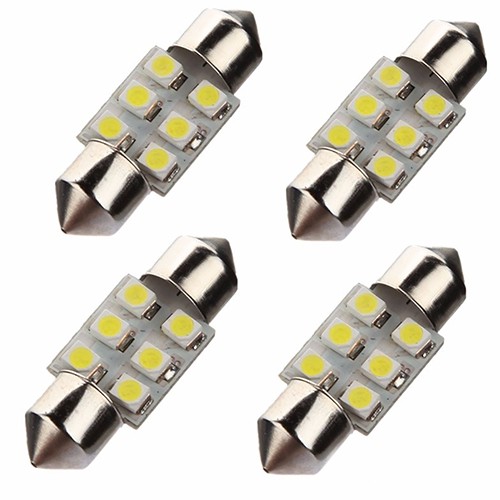 Bộ 4 Đèn Led 6 Bóng 12v s48 Trang Trí Nội Thất Xe Hơi Xe Tải