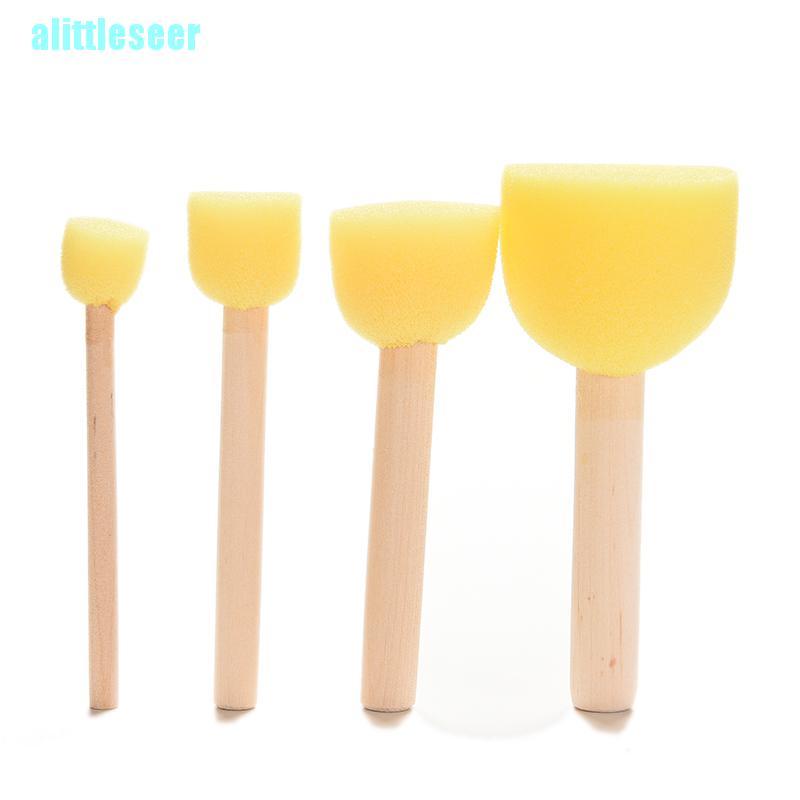 Set 4 Cọ Mút Xốp Sơn Màu Cán Gỗ Dành Cho Trẻ Em Vẽ Tranh # 4