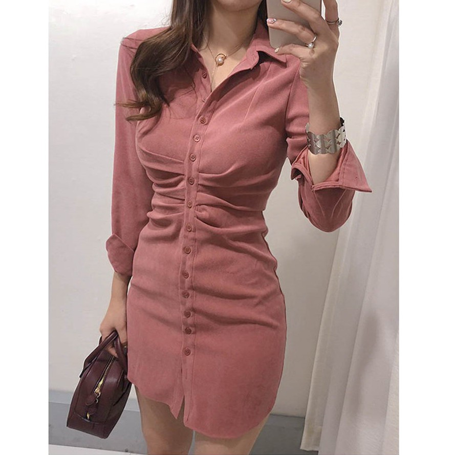 Đầm nữ dáng ôm tay dài mini Emilyshop