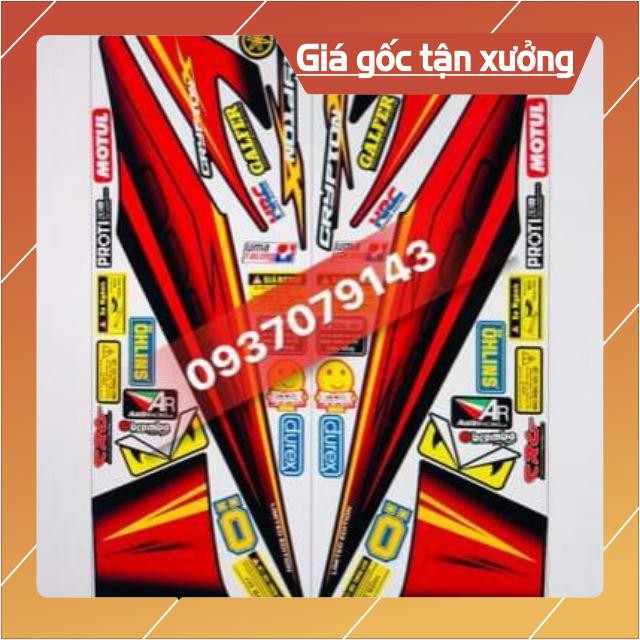 Tem rời exciter 2010 spark nano đỏ đen dán xe đen