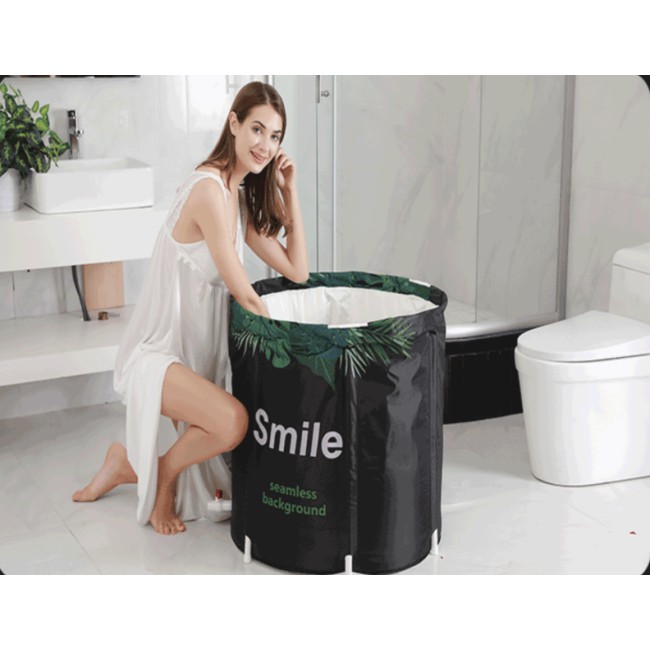 Chậu tắm gấp gọn size đại cho người lớn Green 65x70cm