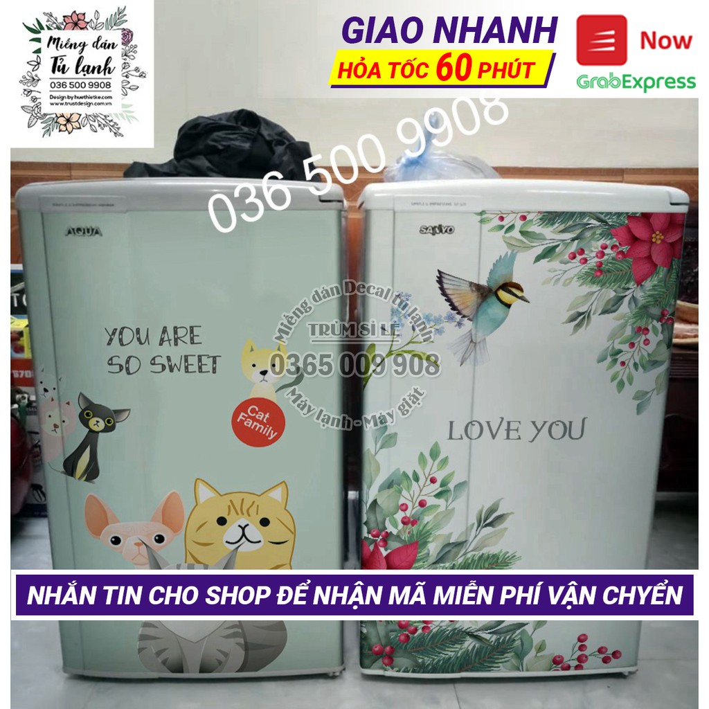 Miếng dán tủ lạnh mini Hoa Trạng Nguyên (Chất liệu cao cấp siêu bền)