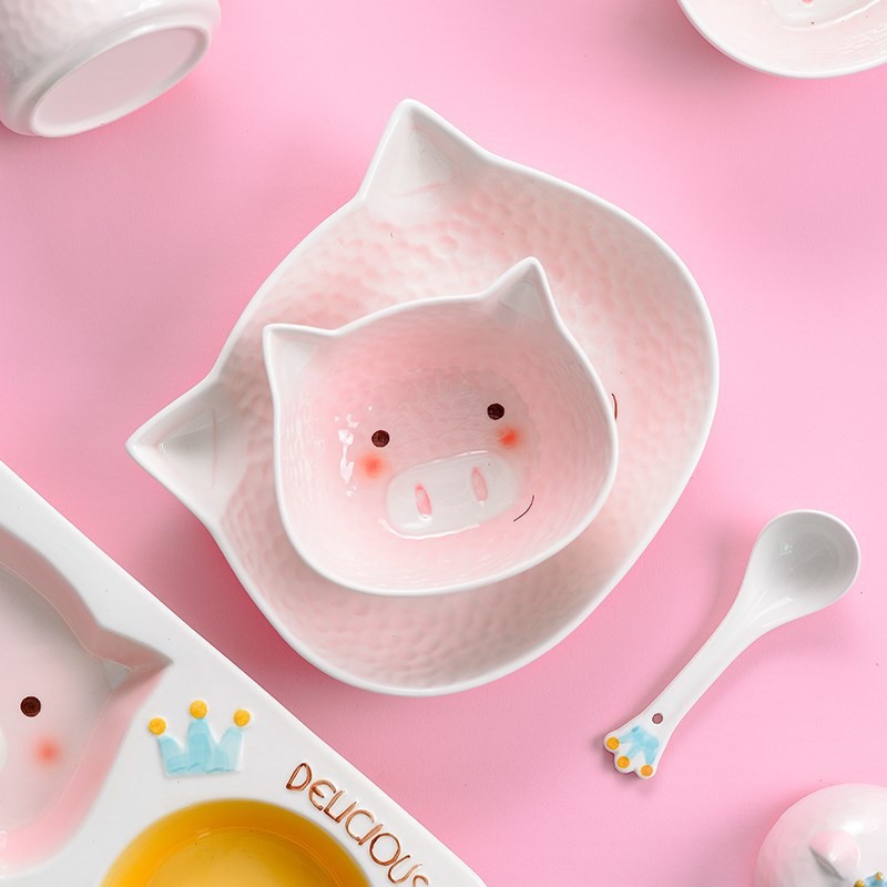 Bát ăn dặm hình heo deli 13cm