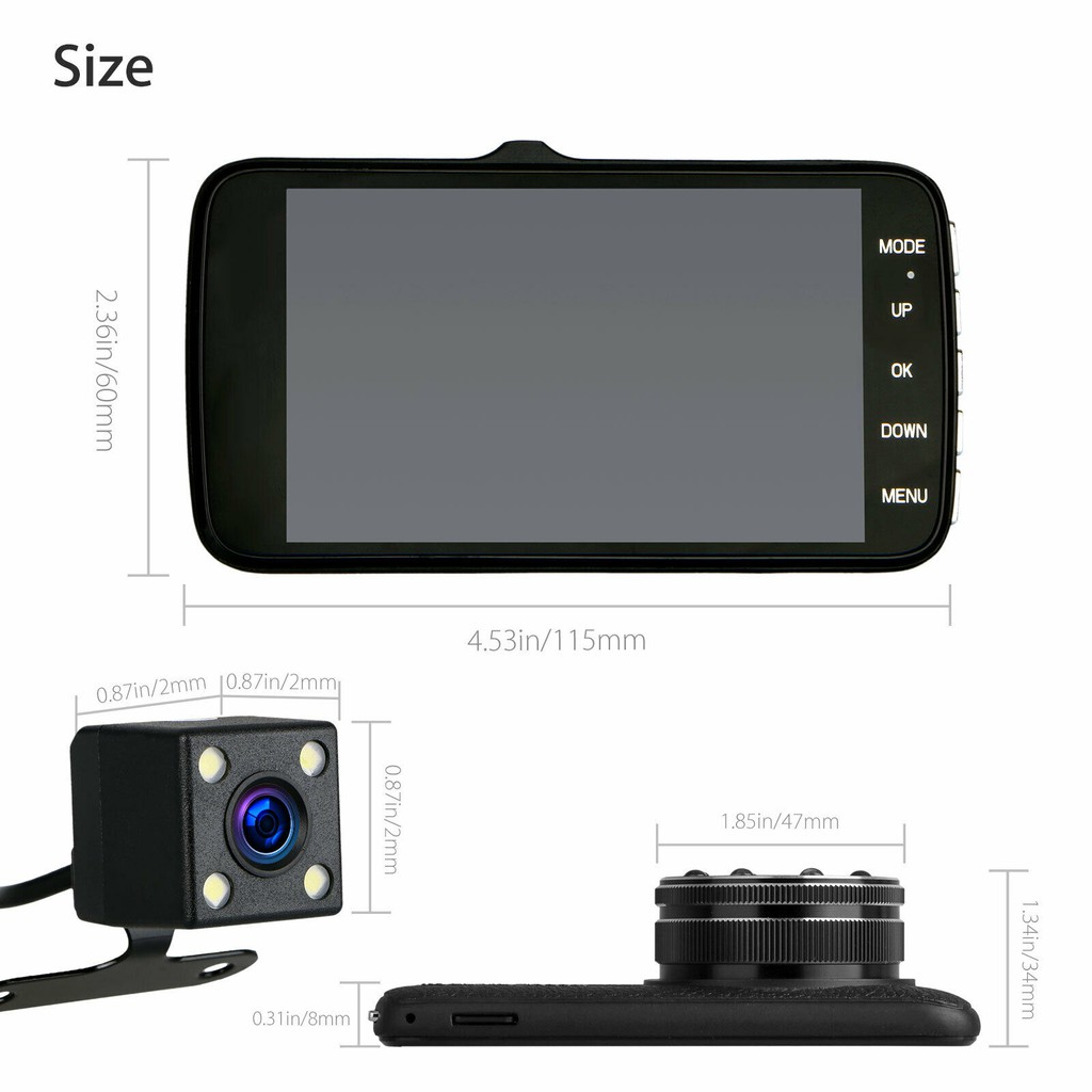 [Mã 267ELSALE hoàn 7% đơn 300K] Camera hanh trình ô tô Full HD ONTEK 8LED, Camera trước/ sau | WebRaoVat - webraovat.net.vn