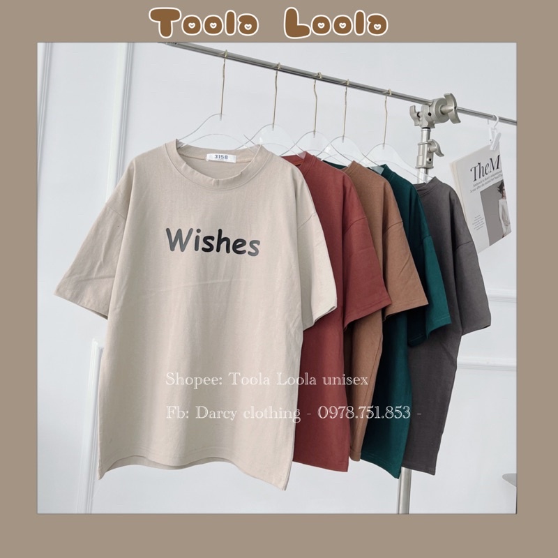 áo thun cotton khô 3158 chữ wishes- Phông 3158 cotton mát - dày dặn