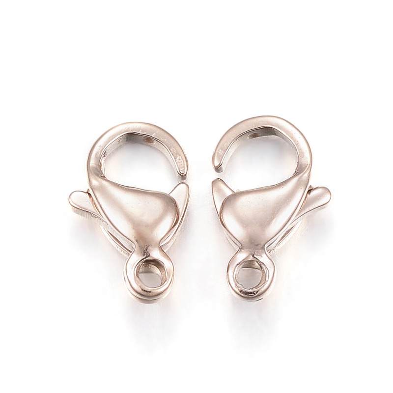 Set 5~20 khóa tôm hùm bằng thép không gỉ 304 màu vàng hồng/đen 9~19mm dùng làm đồ trang sức DIY