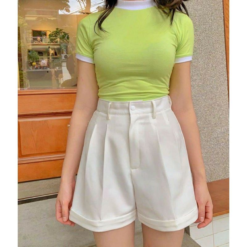 Quần đùi short nữ sành điệu dáng cao bigsize gập gấu tuyết mưa xuongmaythoitrangcongso | BigBuy360 - bigbuy360.vn