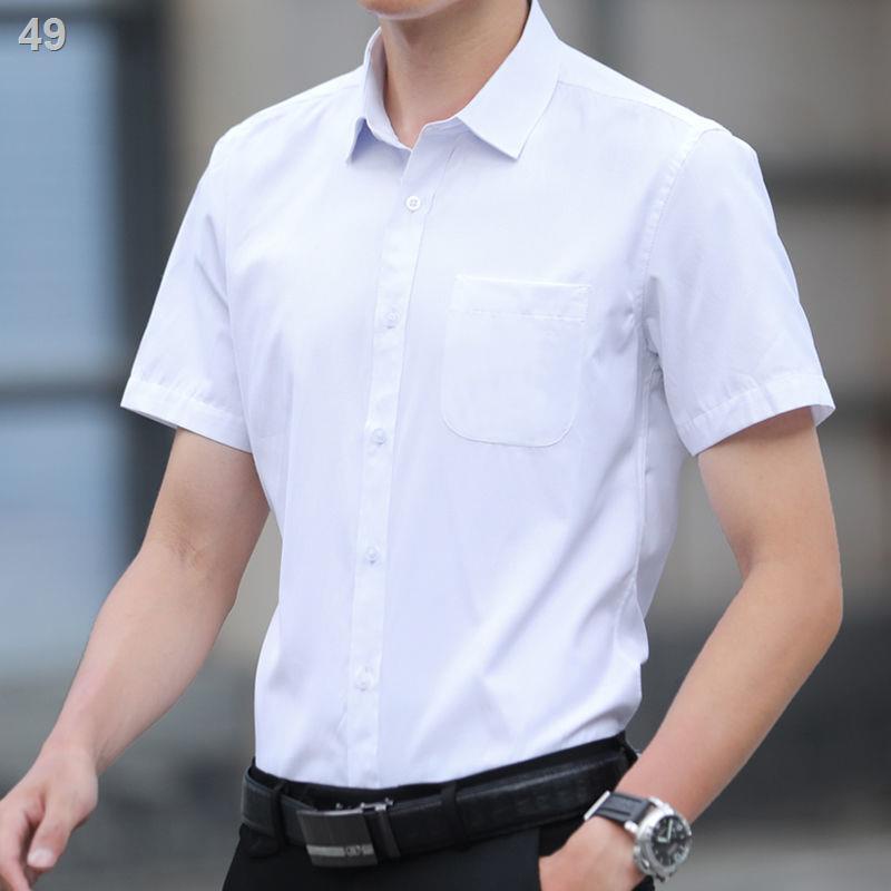 【Giá ưu đãi】✗❍Áo sơ mi trắng ngắn tay nam giới bảo hộ lao động chuyên nghiệp màu đặc biệt kinh doanh chính thức inch kh