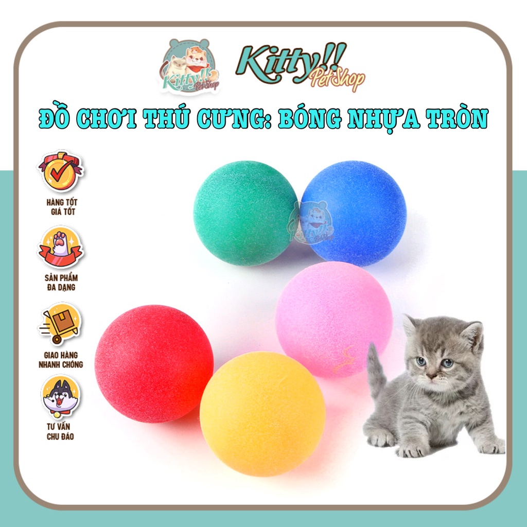 Đồ chơi thú cưng: Quả bóng nhựa nhiều màu sắc dành cho thú cưng: đồ chơi tương tác cho chó mèo