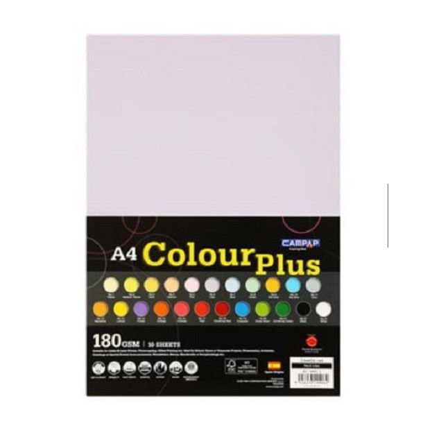 Giấy bìa màu A4 180gsm - 10 tờ/xấp - 20 màu đặc biệt