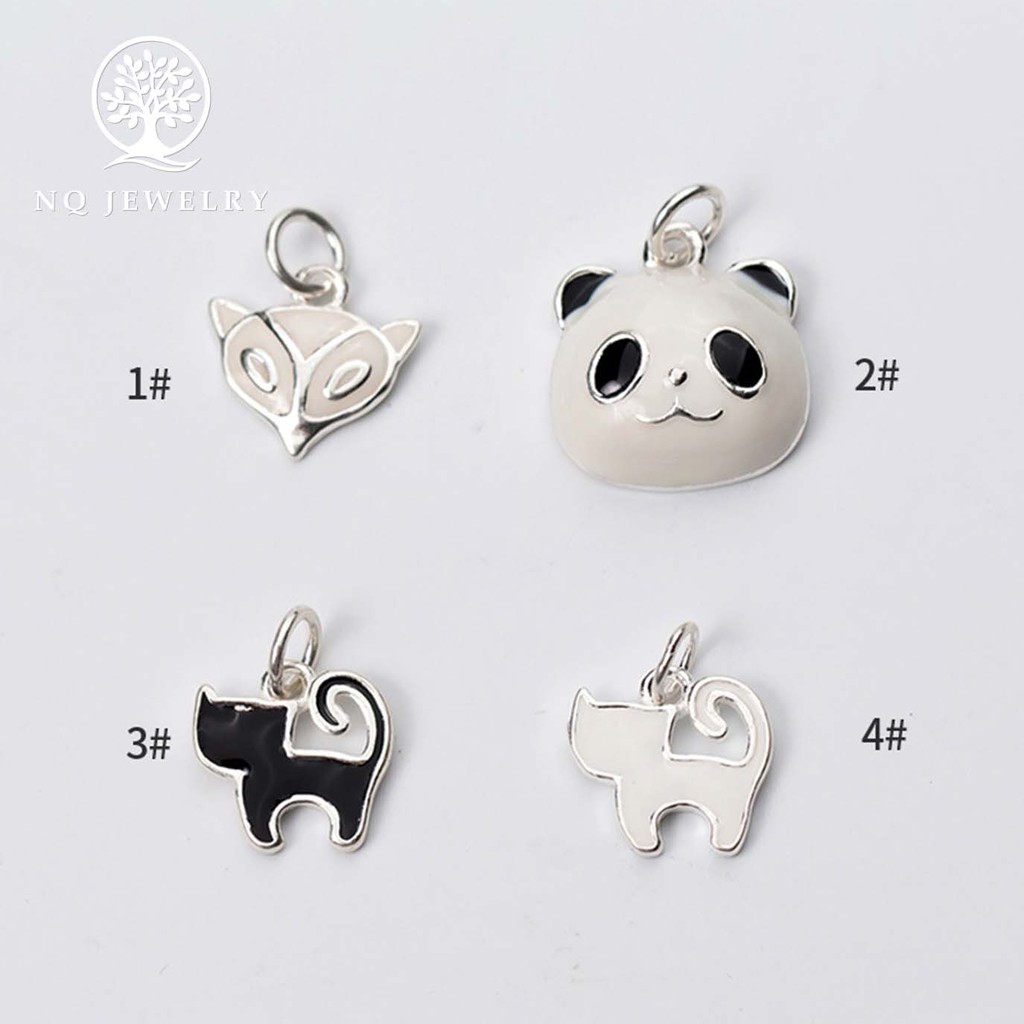 Charm bạc mặt hồ ly treo- NQ Jewelry