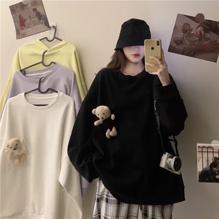 [ CÓ SẴN] Áo hoodie gấu trong túi áo, dáng freesize