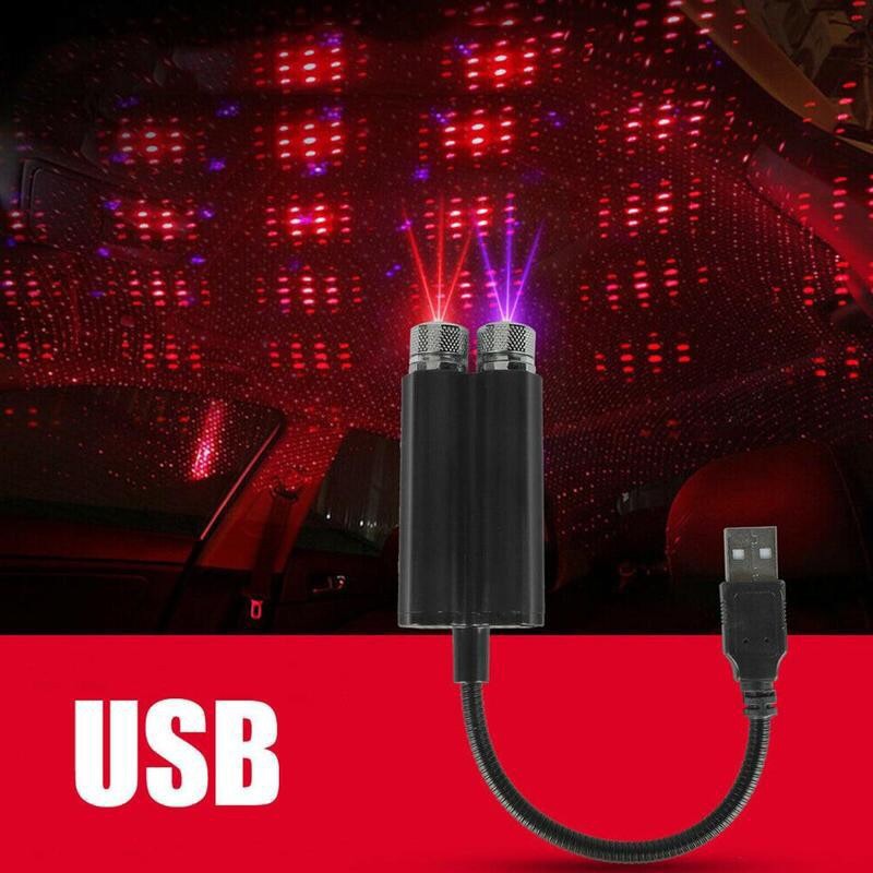Cặp Đèn Led laser bầu trời Sao Trang Trí Nội Thất Ô Tô, Phòng Khách, Phòng Ngủ Cổng hiệu ứng ánh sáng chân cắm USB