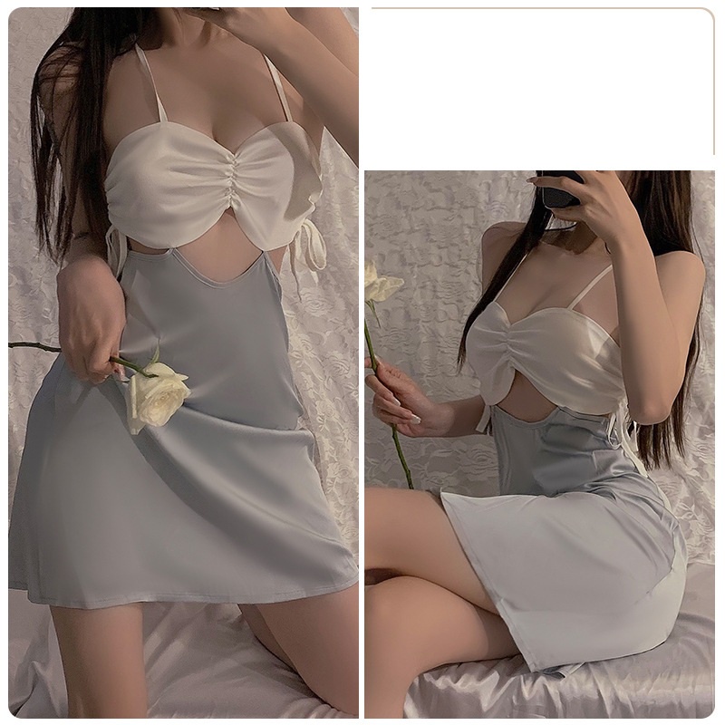 Váy lụa thắt nơ siêu xinh Cao Cấp 1546