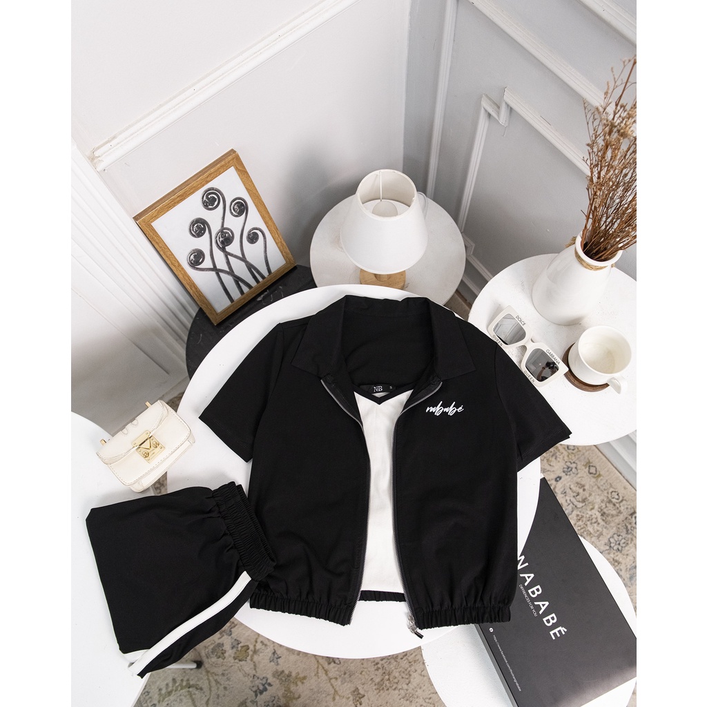 Sét 2 chi tiết,  quần đùi kèm áo khoác ngoài nặng động NLB00116-SS