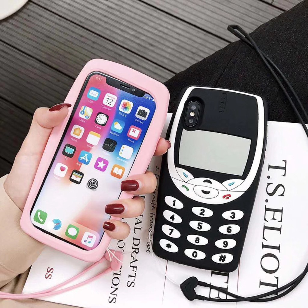 Ốp điện thoại silicon mềm hình điện thoại cổ điển 3D cho iPhone 12 pro max 11 Pro Max X XS MAX XR 6 6S 7 8 Plus