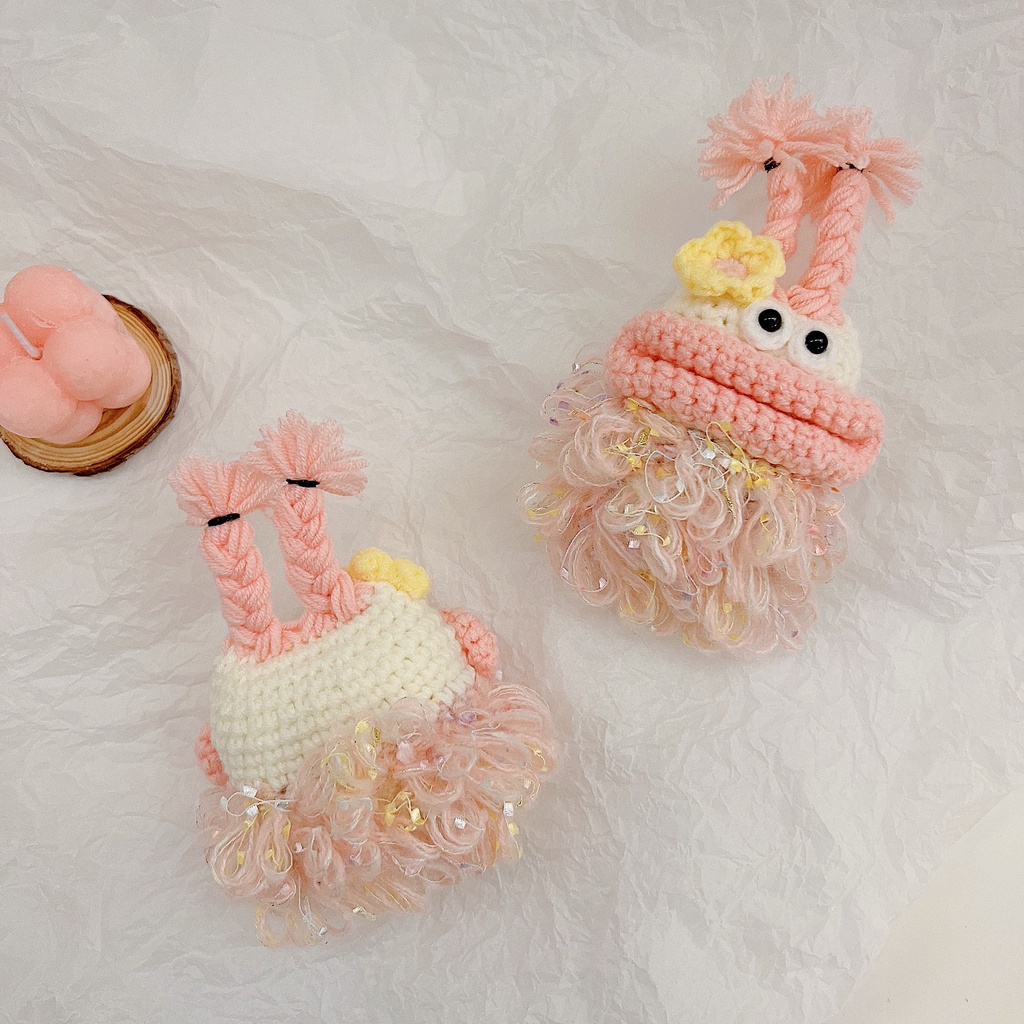 Vỏ Bảo Vệ Hộp Sạc Tai Nghe Bluetooth Không Dây AirPods 1 2 pro 3 2021 gen3 Bằng Lông Nhung Mềm Họa Tiết Hoạt Hình Màu Hồng / Xanh Lá