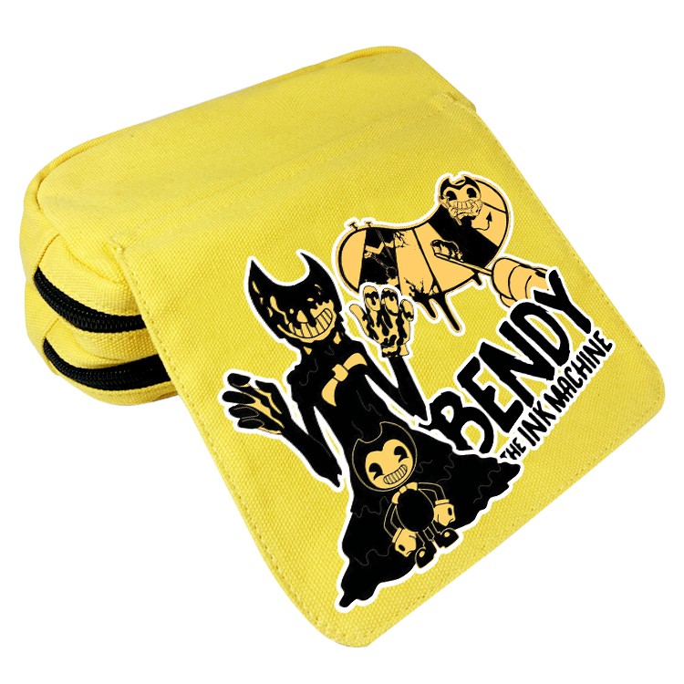 Bendy and the Ink Machine 3D Color Pattern Student Multifunctional Canvas Pencil Bag Birthday Gift
