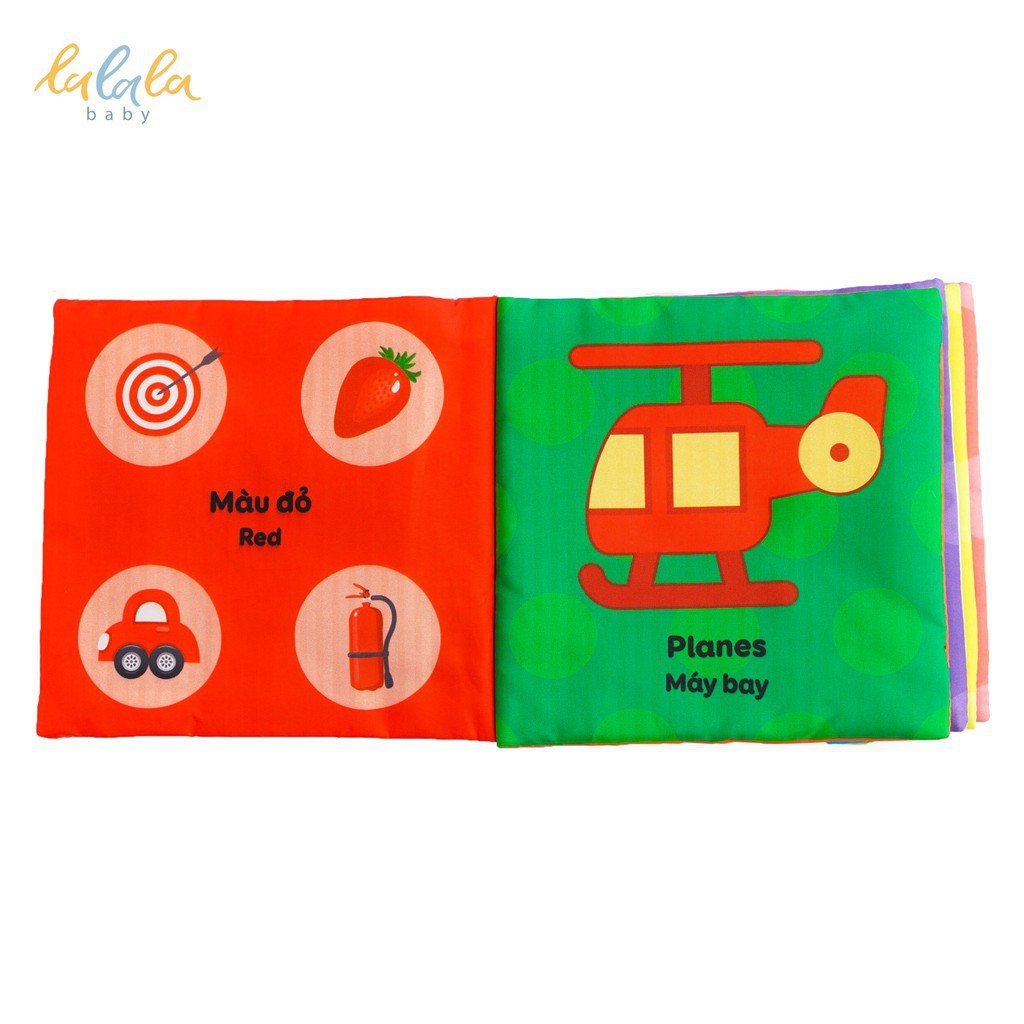 [Chính Hãng] Sách vải Lalala baby, kích thích đa giác quan chủ đề Màu sắc, kích thước 15x15cm 12 trang