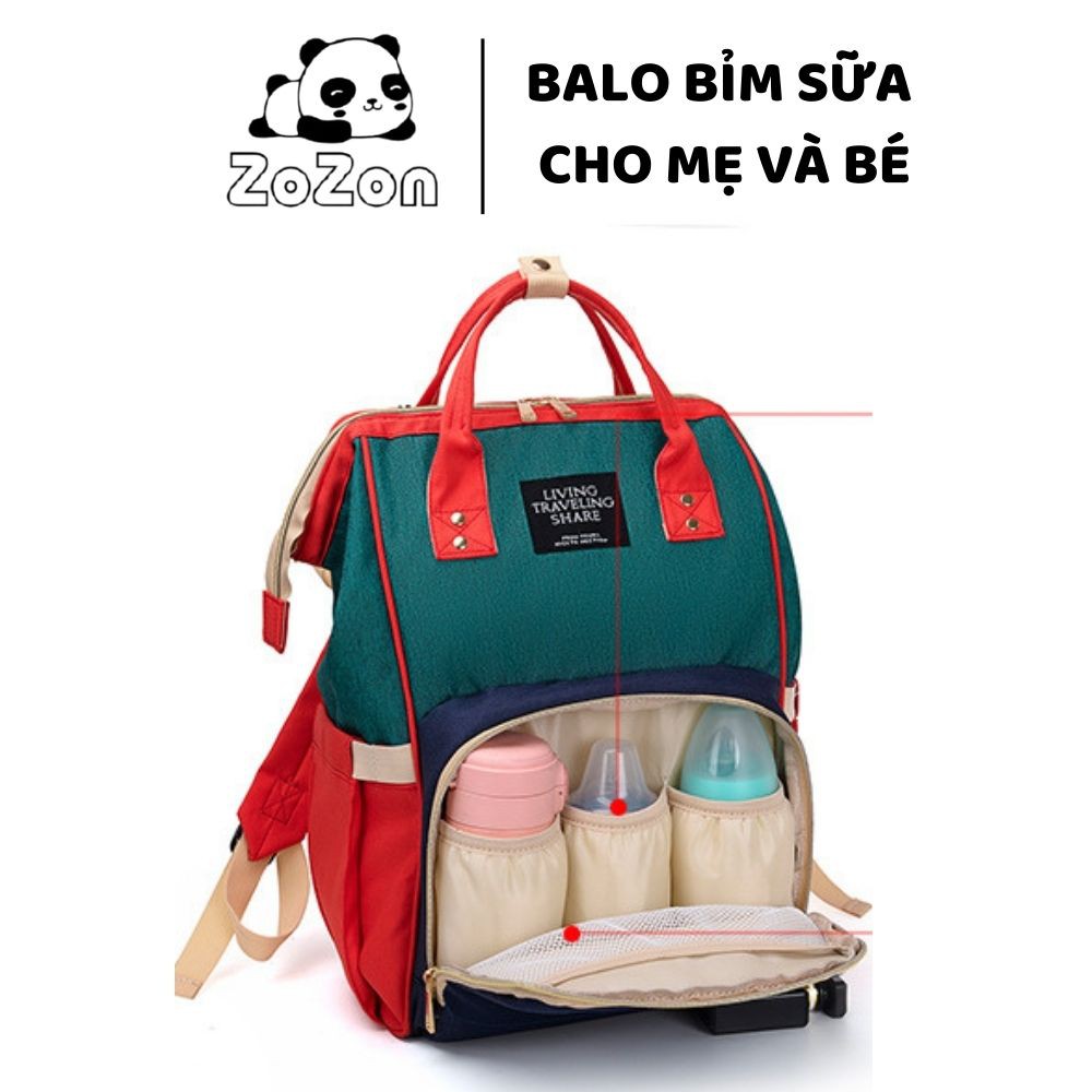 Balo cho bé đựng đồ bỉm sữa Living Traveling Share chống thấm giữ nhiệt cặp sách đi học Unisex zozon phân phối