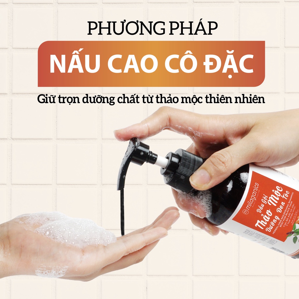 Dầu gội thảo mộc 7 loại thiên nhiên, dầu gội thảo dược thư giãn, mọc tóc MILAGANICS 250ml (chai)