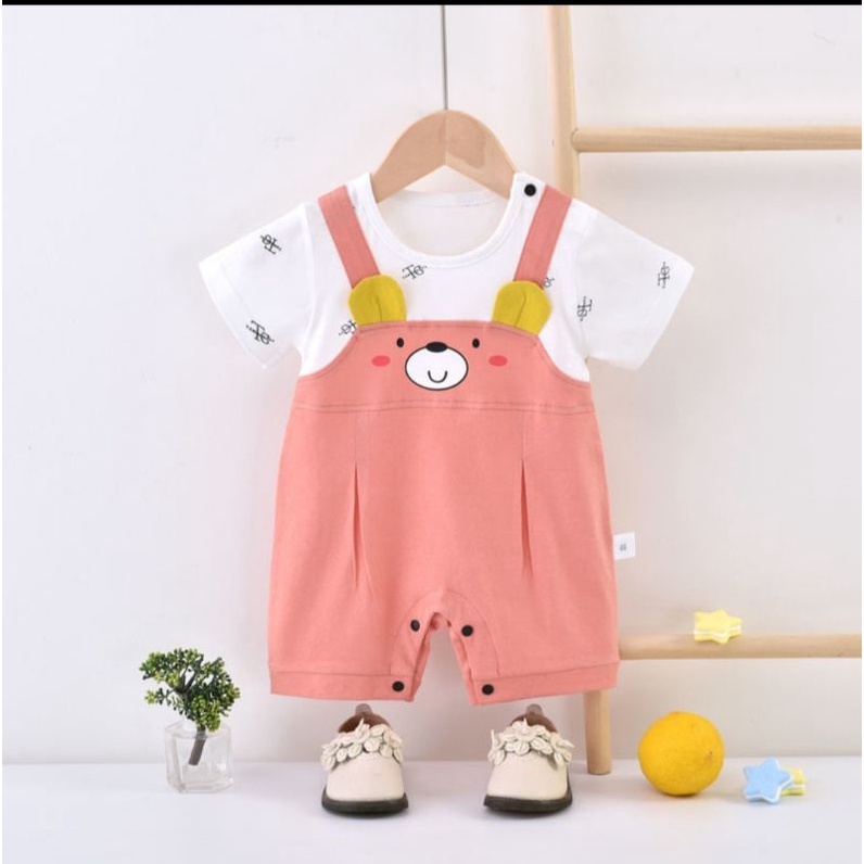 body yếm gấu cotton ngắn tay cho bé trai/gái