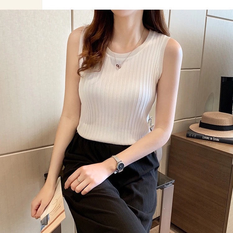 Áo Len Nữ Cộc Tay Cổ Tròn Thời Trang