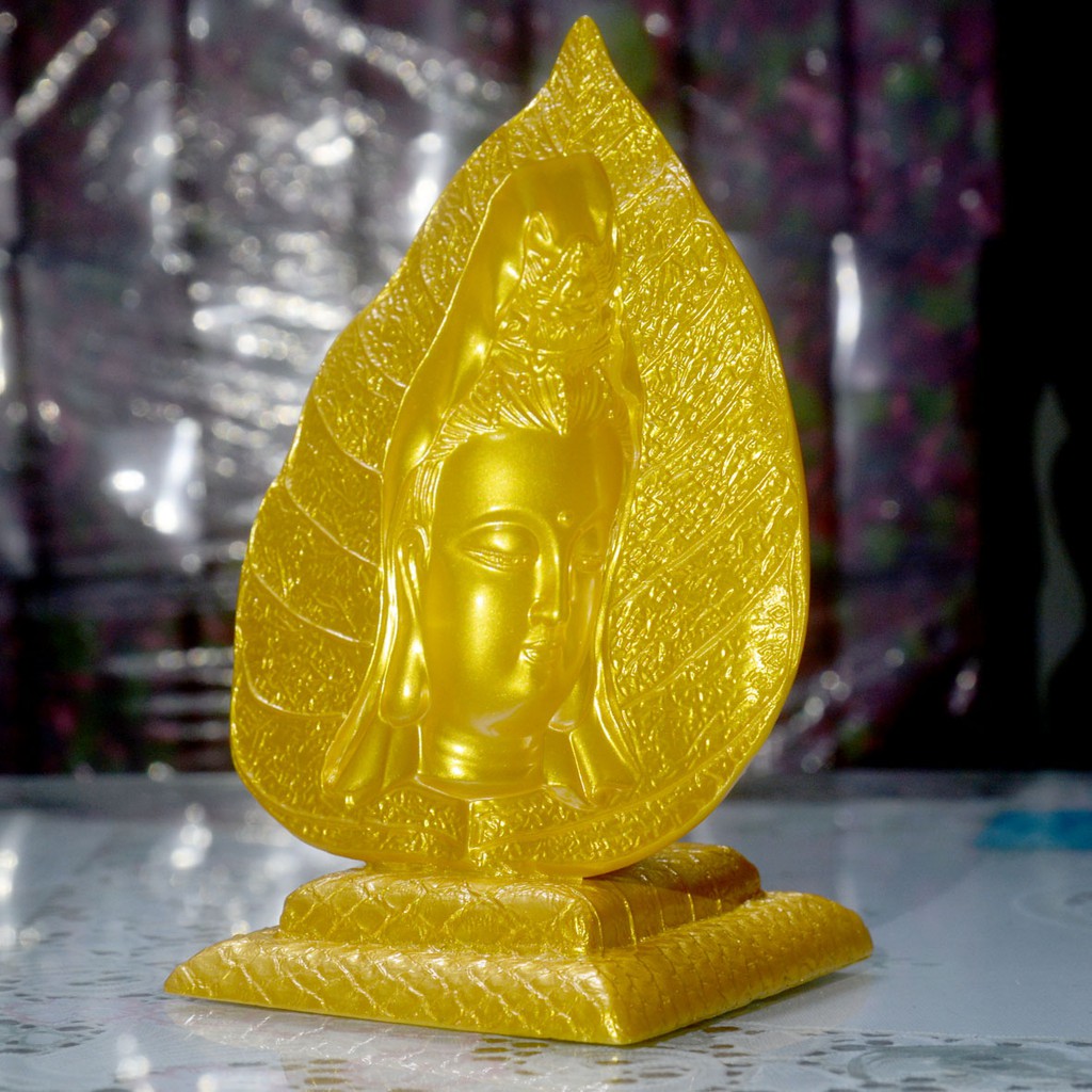 Tượng Ngài Quan Thế Âm Bồ Tát lá bồ đề 3D