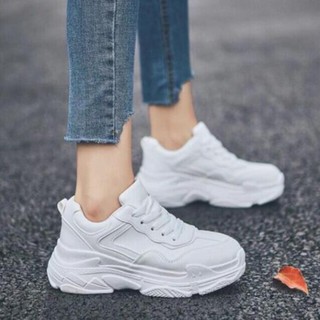 Giày Sneaker nữ độn đế All WHITE