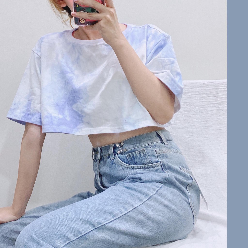 Áo Croptop Loang YAYSHOP chất thun cotton thoáng mát (3 màu) hình thật