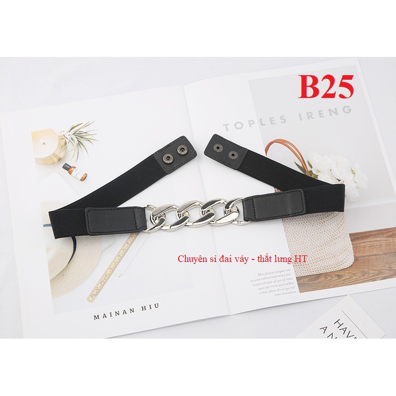 Đai váy da phối xích B25 3cm