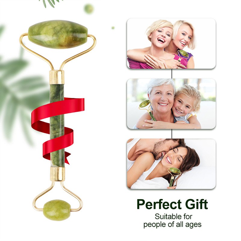 Thanh lăn/Tấm guasha SUAKE bằng đá ngọc bích massage mặt độc đáo