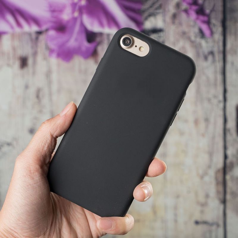Ốp Lưng Chống Bẩn Có Lót Nỉ Dành Cho Iphon - Chống Trầy -  Màu Đen - Đủ Dòng