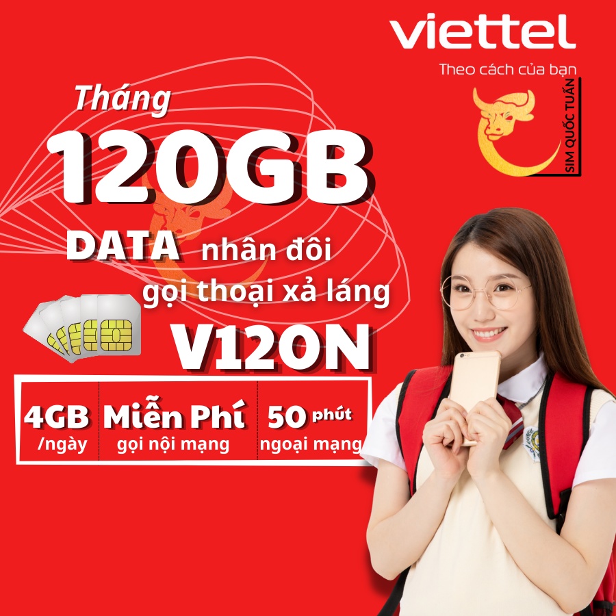 [Dùng 4G 1 năm miễn phí ] Sim 4G D500 Viettel / Vinaphone / UMAX50N Trọn Gói 1 Năm Không Nạp Tiền có thể nghe gọi