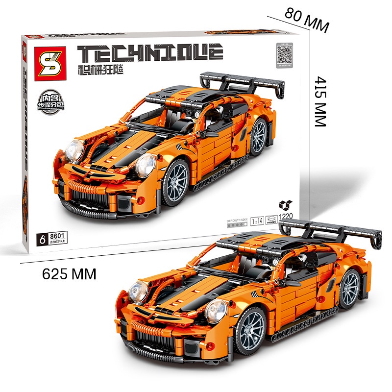 Đồ Chơi Lắp Ráp Kiểu LEGO TECHNIC Điều Khiển Từ Xa Siêu Xe Thể Thao Porsche 911 GT3 RS Model SY8601 Với 1220 Mảnh Ghép