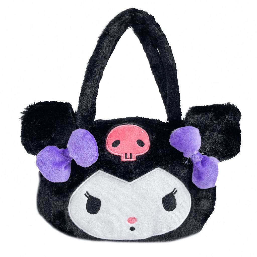 SANRIO Túi Xách Đeo Vai Cỡ Lớn Bằng Lông Nhung Họa Tiết Hoạt Hình Dễ Thương Cho Nữ