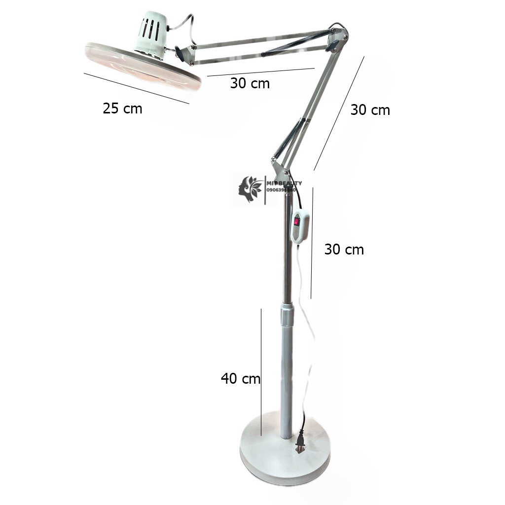 Đèn Led di động 3 màu trục khuỷu Cho Spa Nail Xoay 360 độ